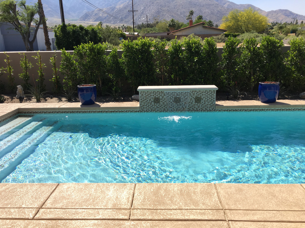New Pool with water feature in Palm Springs Contemporary Pool