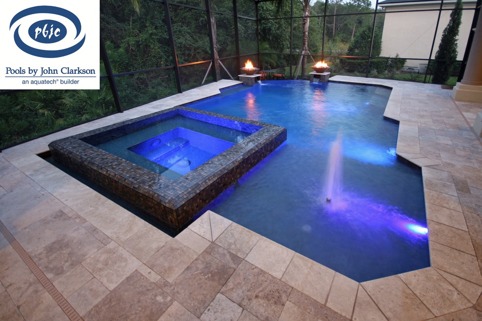 This is an example of a modern swimming pool in Jacksonville.