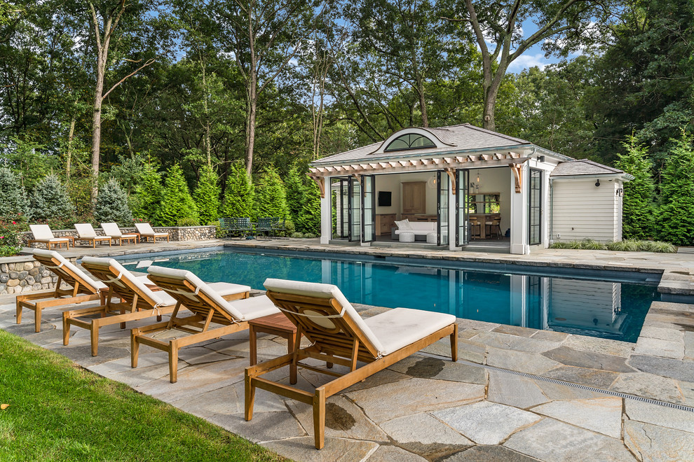 North Stamford Pool House Traditional Pool New York by TR