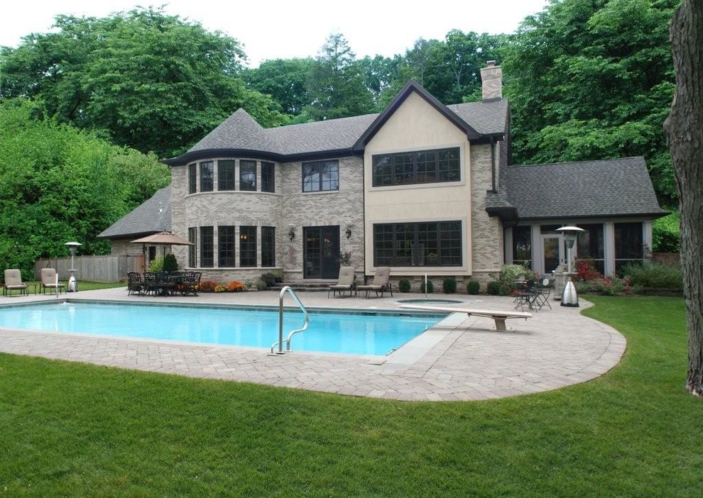 Northfield Custom Home Transitional Pool Chicago by Macnon