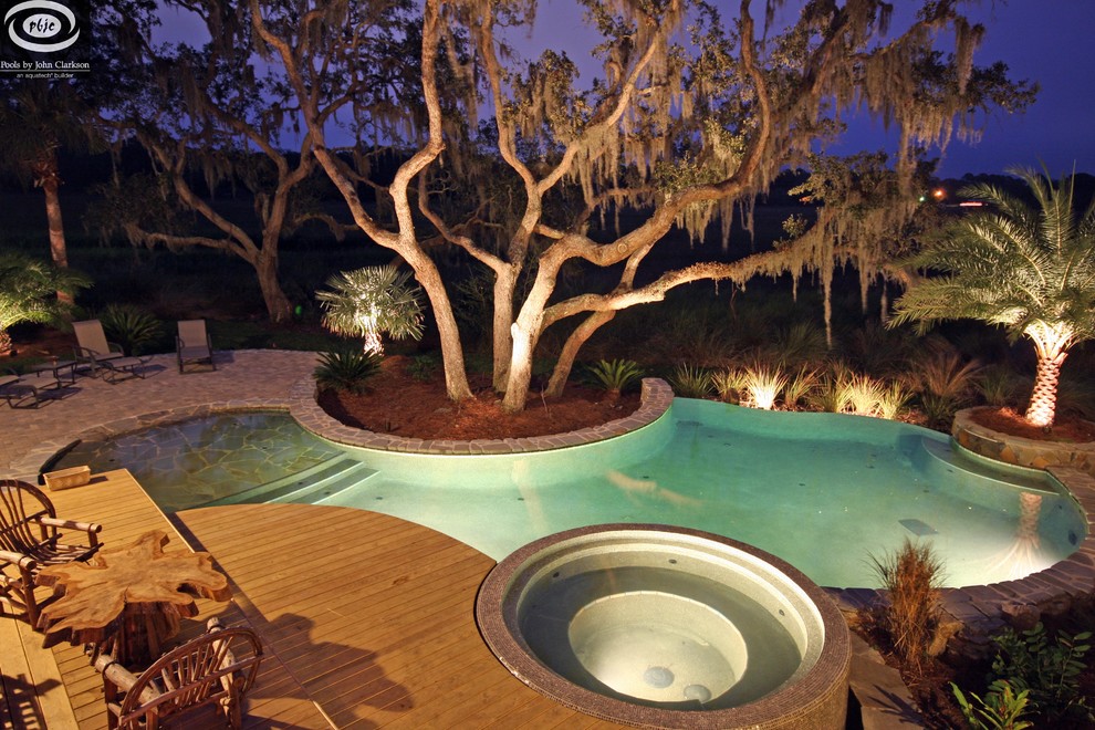 Island style pool photo in Jacksonville