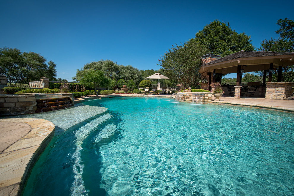 Oklahoma Flagstone Coping Mediterranean Pool Austin by Allison