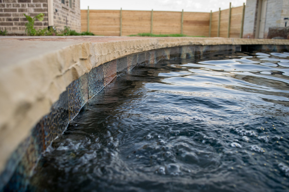 Oklahoma Flagstone Coping Tropical Pool Dallas by Allison