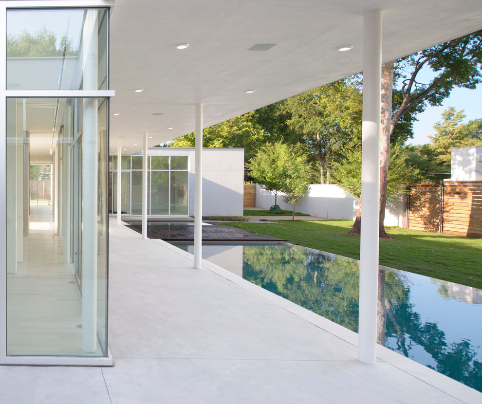 This is an example of a modern rectangular swimming pool in Dallas.