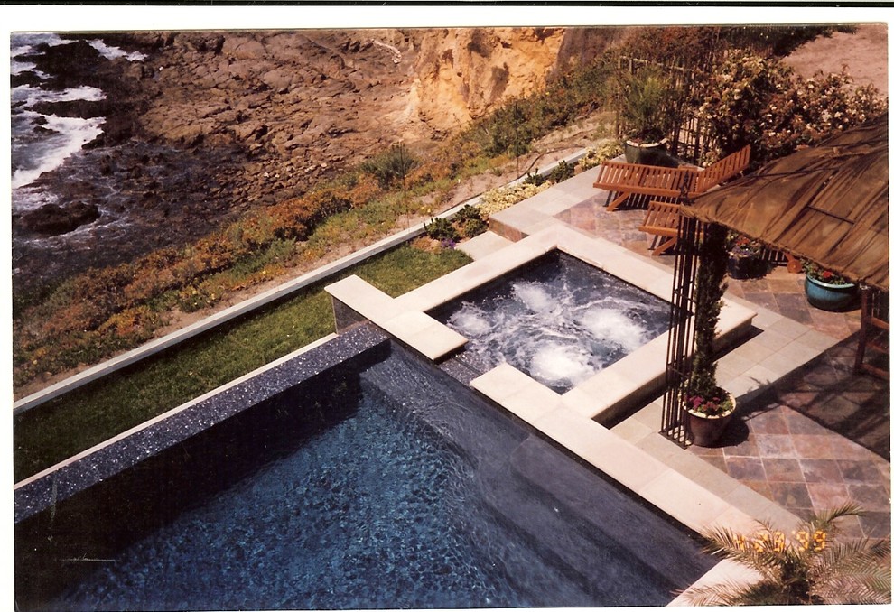Design ideas for a mediterranean swimming pool in Los Angeles.