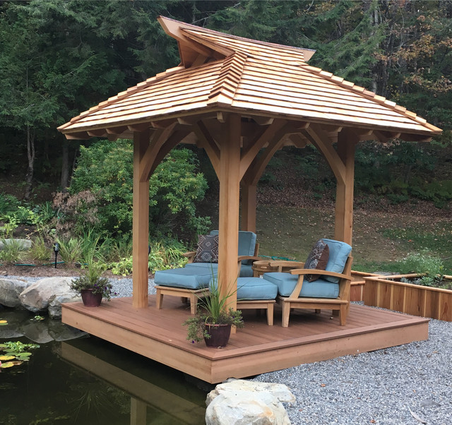 Our 6' x 6' straight roof Azumaya, or Japanese Asian Gazebo Pavilion, in a  Japan - Asian - Swimming Pool & Hot Tub - San Diego - by Wood's Shop |  Houzz UK