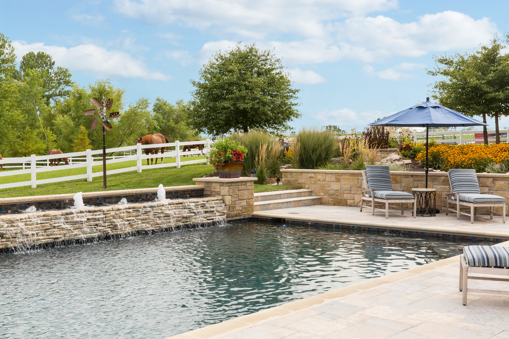 Outdoor Living Space DeSoto Pool Kansas City by Schloegel