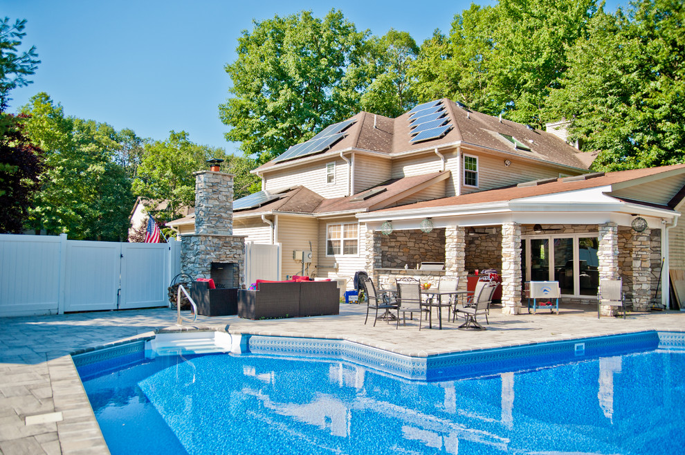 Outdoor Living Space in Morris County, NJ Traditional Pool New