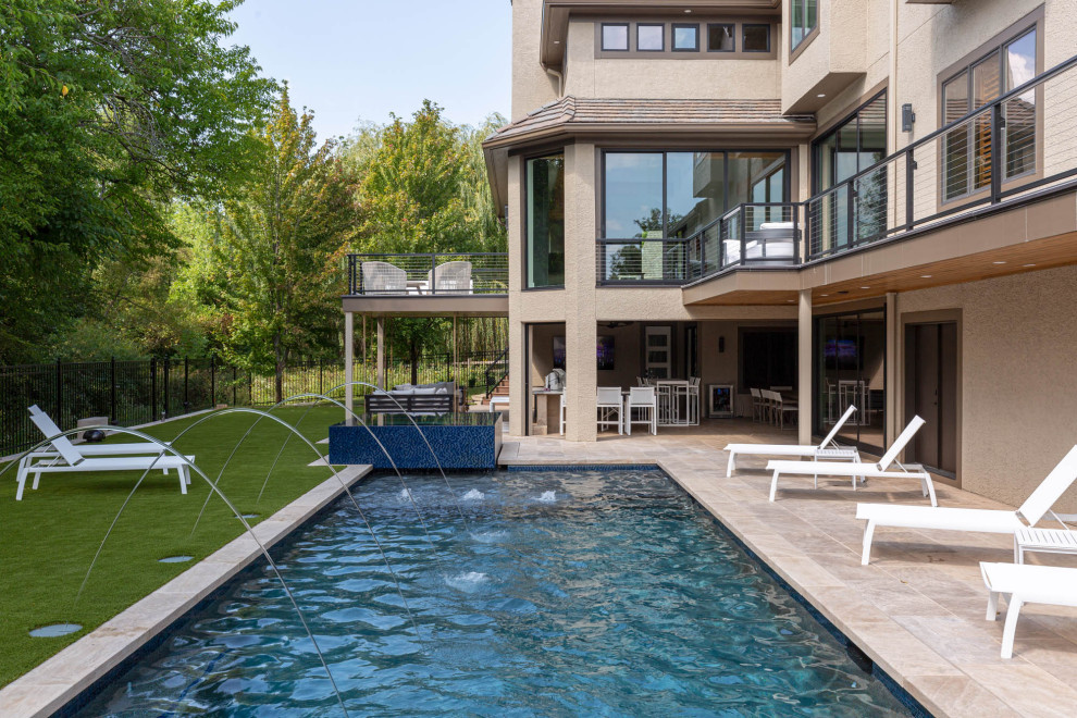 Pool - contemporary pool idea in Kansas City