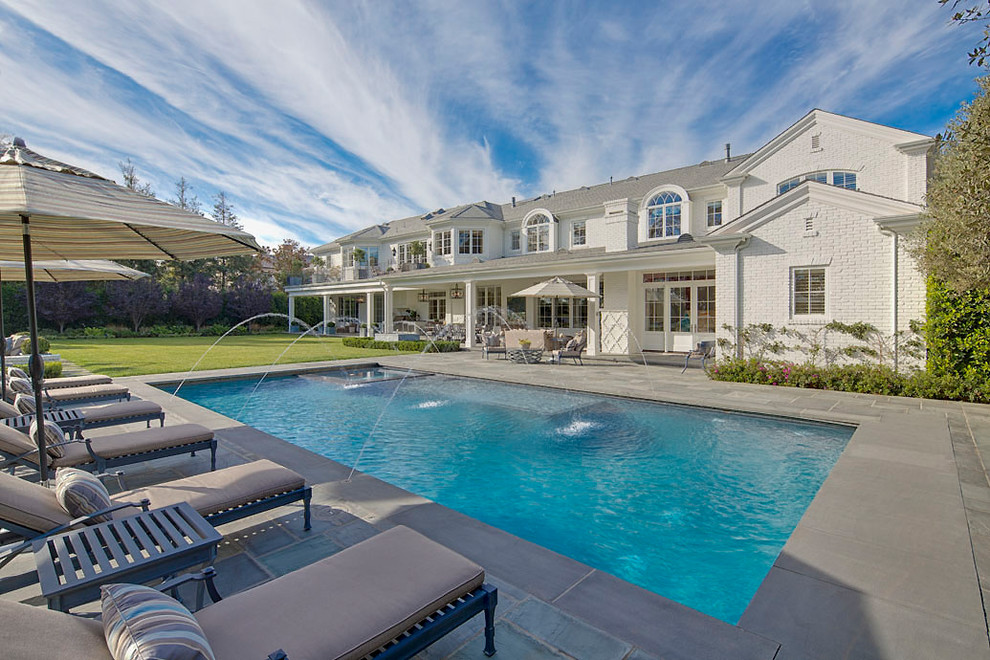 Pacific Palisades Estate Transitional Pool Los Angeles by Leyva