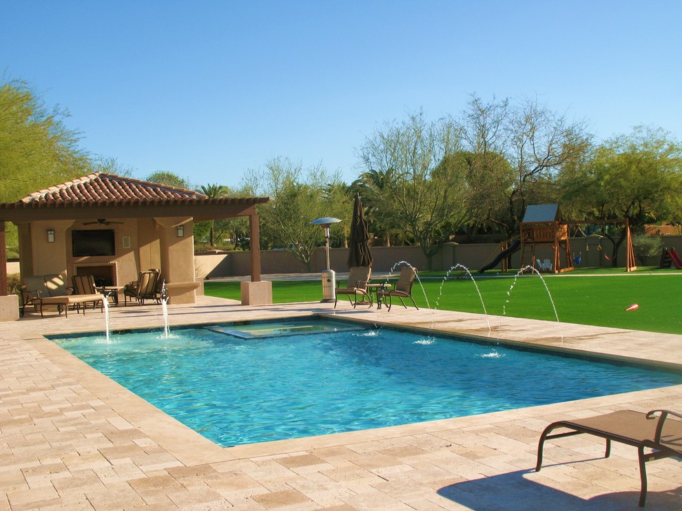 Paradise Valley Residence, Custom Swimming Pool - Traditional - Pool ...