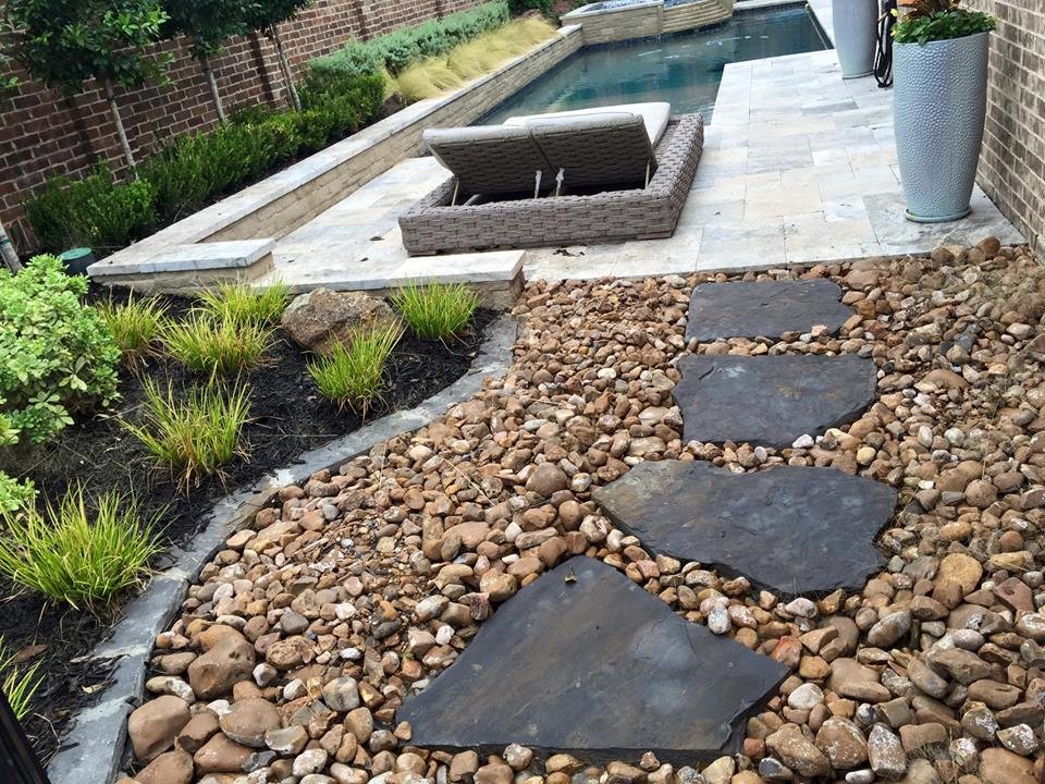 Pathways, Patios & Stonework Contemporary Pool Dallas by Green