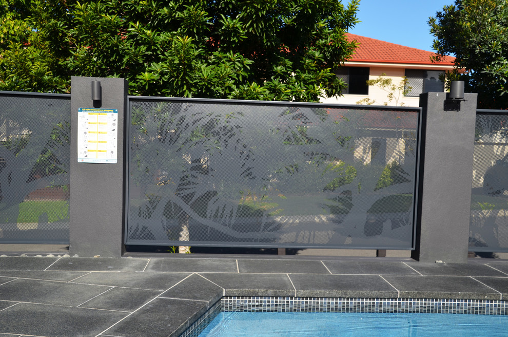 Perforated Pool Fence Beach Style Pool Brisbane by DSD