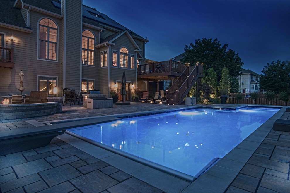 Plainfield, IL Swimming Pool with Swim Lane and 2 Automatic Covers