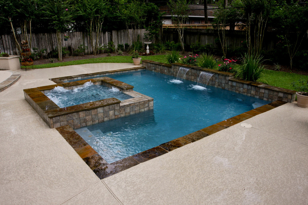 Design ideas for a world-inspired swimming pool in Houston.