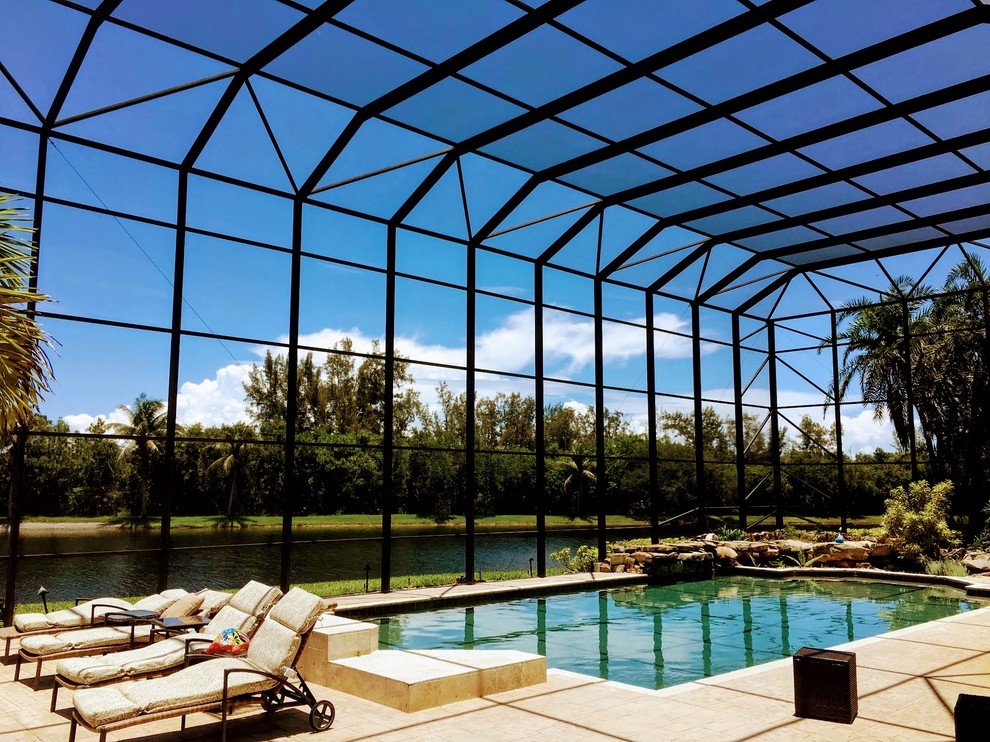 Pool Cage Painting Modern Pool Tampa by Modern Pool Cage