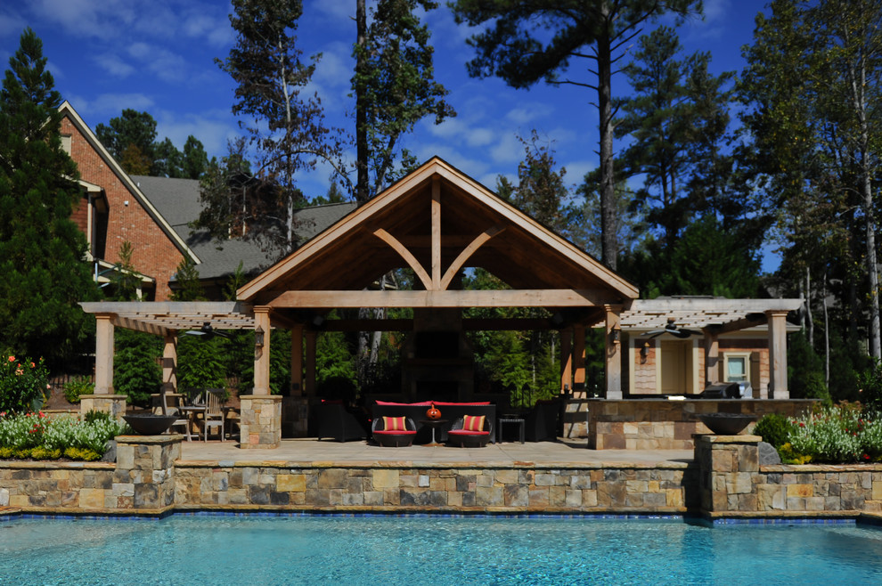 Pool House Marietta Farmhouse Pool Atlanta by Ashley Taylor