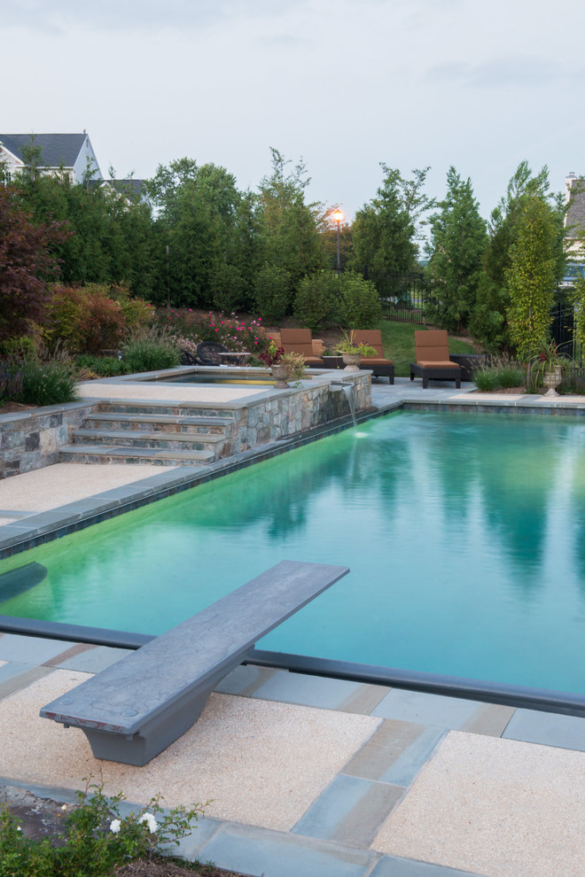 Ejemplo de piscina contemporánea rectangular