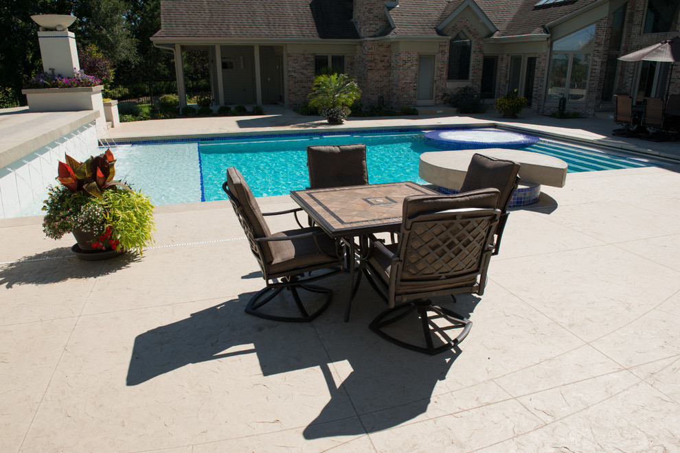 Pool with Accent Lighting Modern Pool Cedar Rapids by Solomon