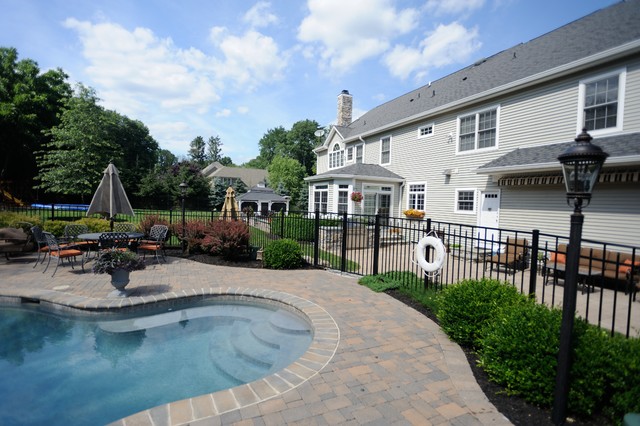 Pool with Gated Enclosure - Transitional - Swimming Pool & Hot Tub ...