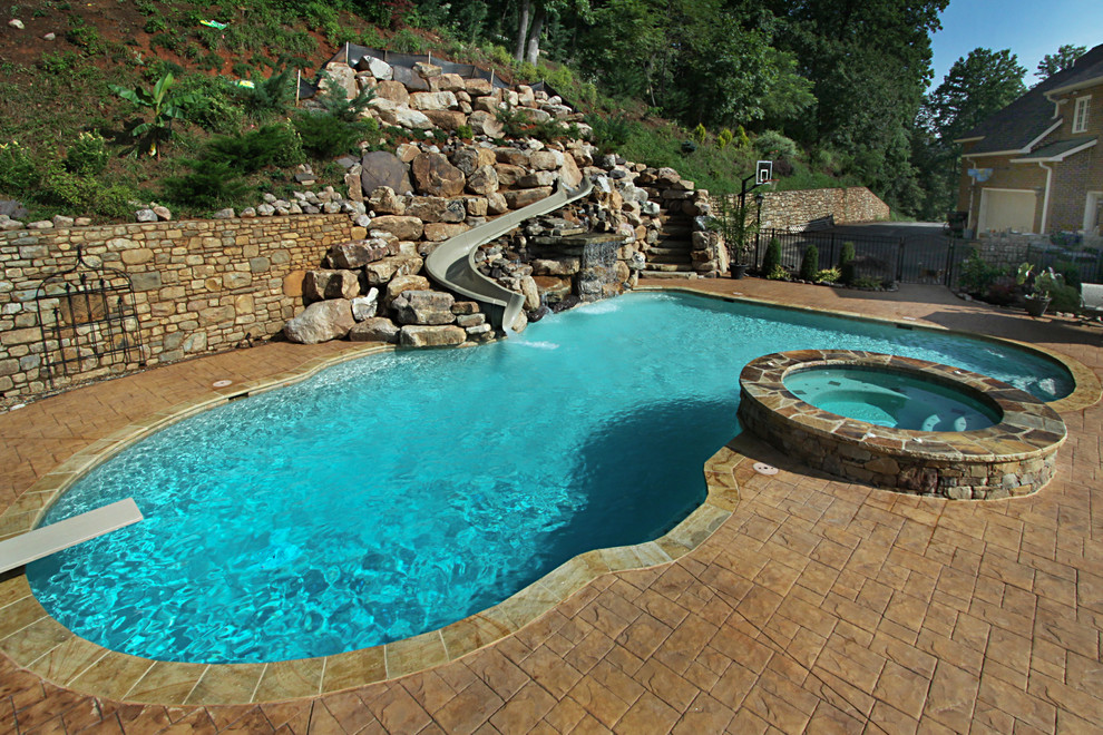 Pool with Slide Traditional Pool Other by National Pools of