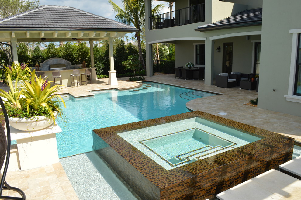 Modern swimming pool in Miami.