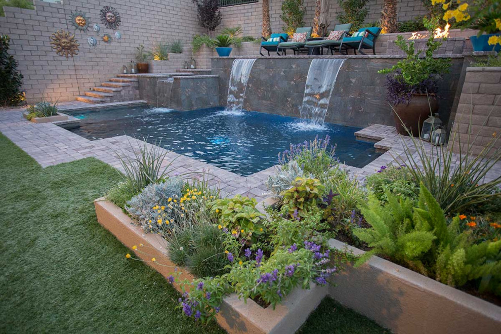 Pools & Spas Transitional Pool Las Vegas by Green O' Aces Pools