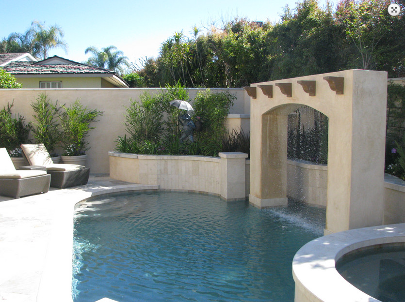 Design ideas for a mediterranean above ground swimming pool in Orange County.