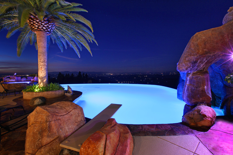 This is an example of a world-inspired swimming pool in Orange County.