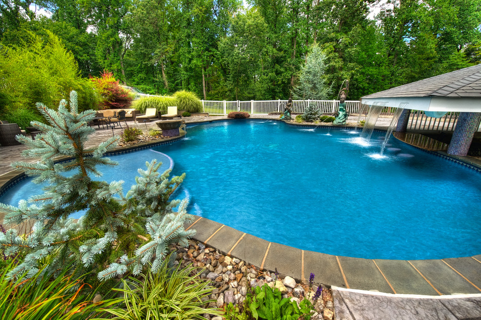 Precision Pool with swim up pool bar Mediterranean Pool Baltimore