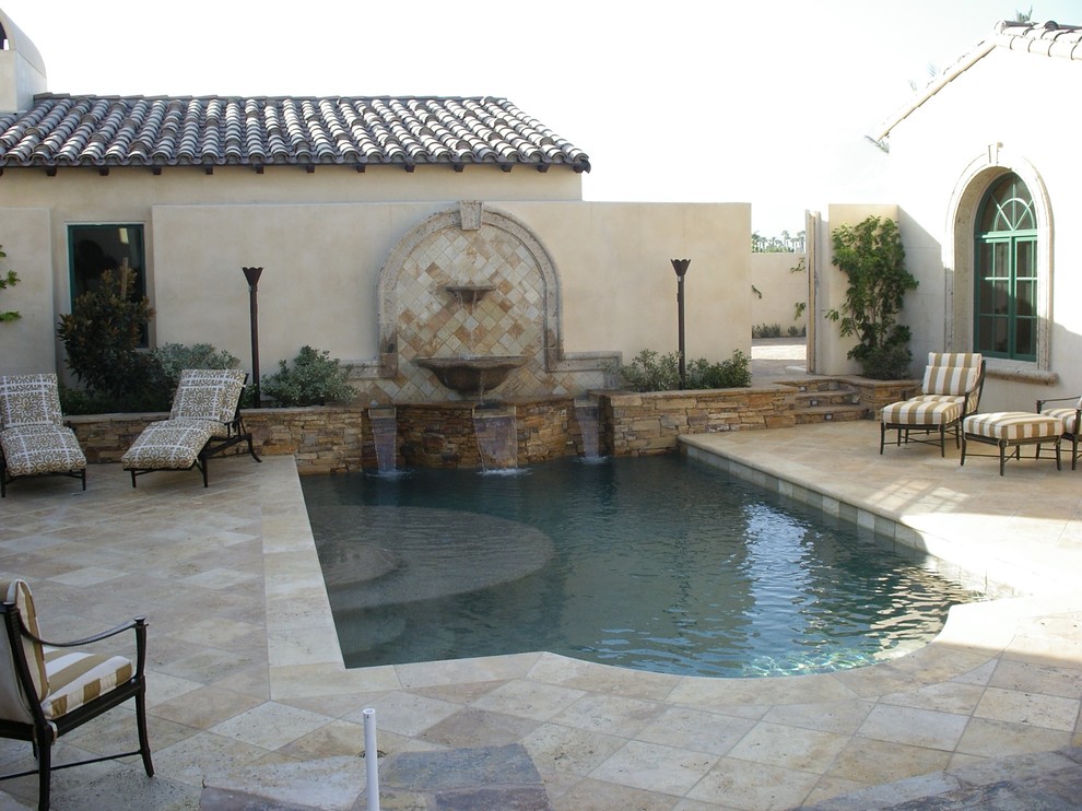 Inspiration for a mediterranean swimming pool in Boise.