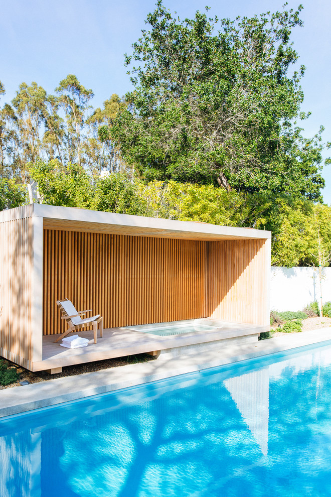 Idées déco pour un Abris de piscine et pool houses contemporain rectangle.