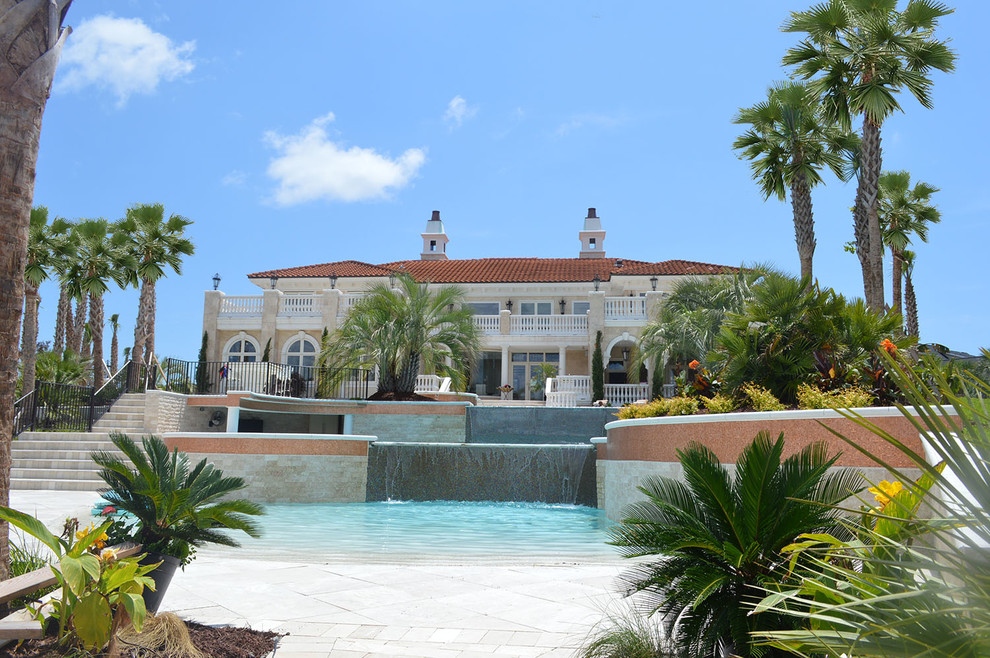 Inspiration for a huge mediterranean pool remodel in Charleston