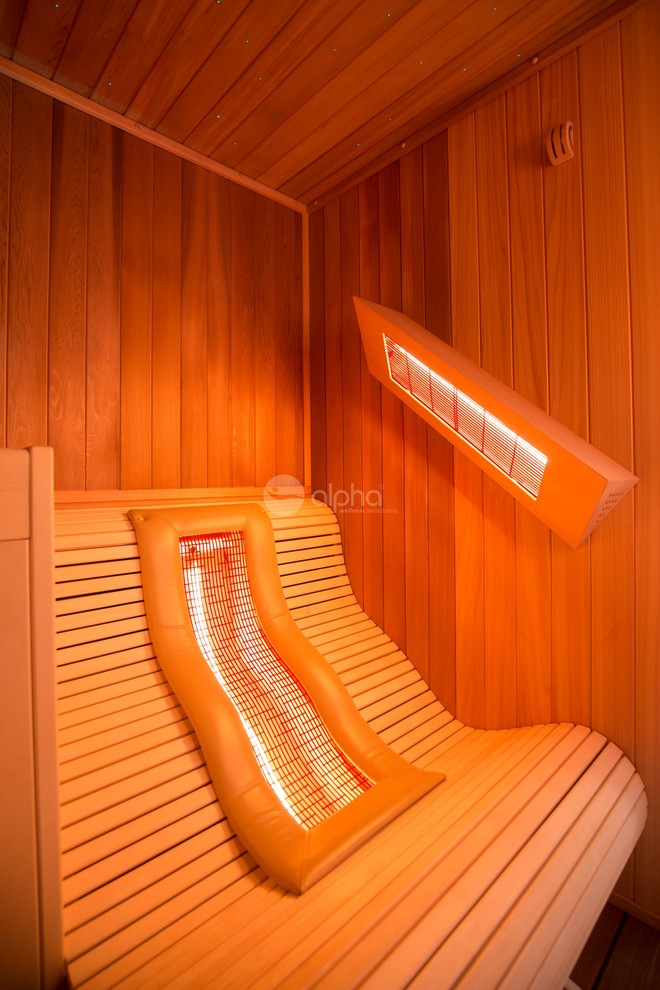 Project Outdoor Sauna Combi + Infrared Lounger Contemporary Pool San Diego by Ambient