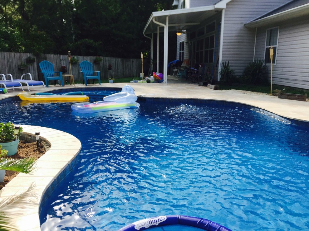 Project Slidell, LA Noche travertine, Midnight Blue diamond Brite