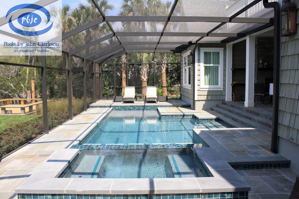 PVB Pool with Bluestone Deck Contemporary Pool Jacksonville by