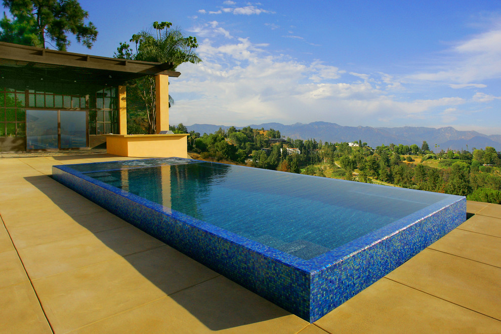 Raised Zero Edge Plunge Pool Contemporary Pool Los Angeles by