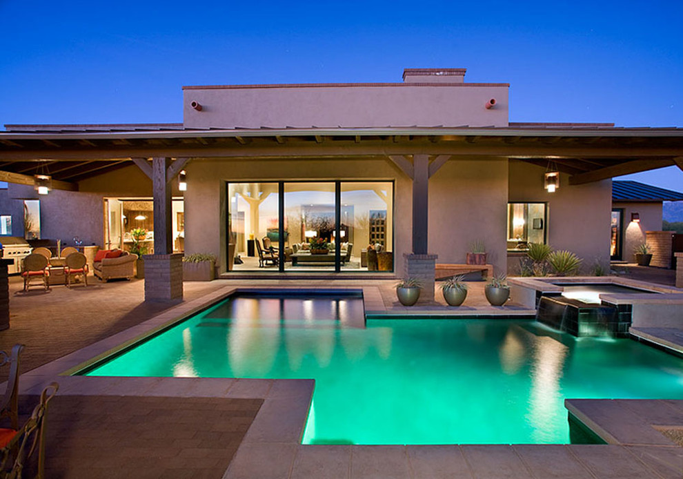 Ranch Courtyard Home - Contemporary - Pool - Phoenix - by Robinette ...