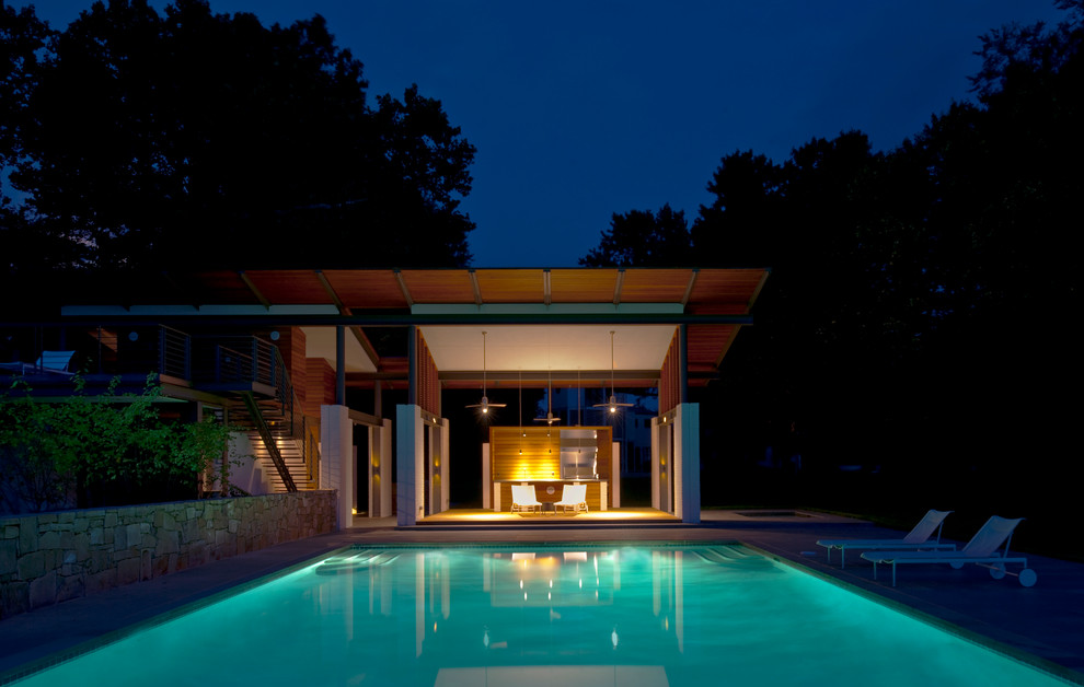 Modelo de piscina minimalista rectangular