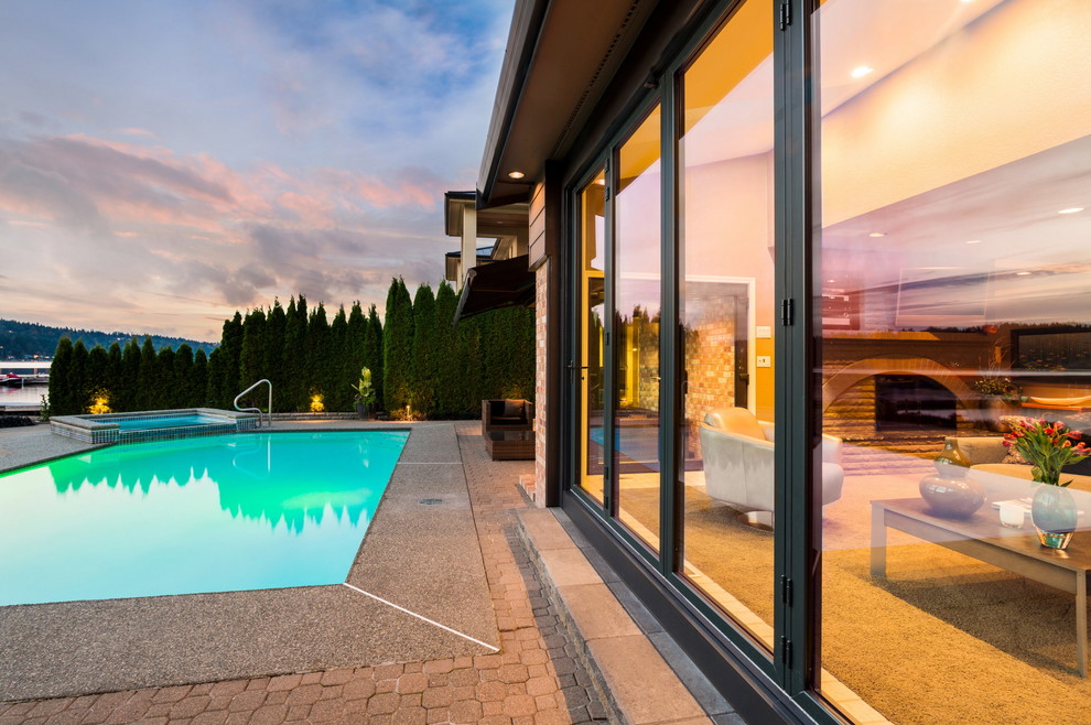 Inspiration for a contemporary swimming pool in Seattle.