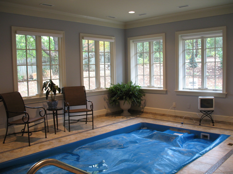 This is an example of a small indoor rectangular swimming pool in DC Metro.