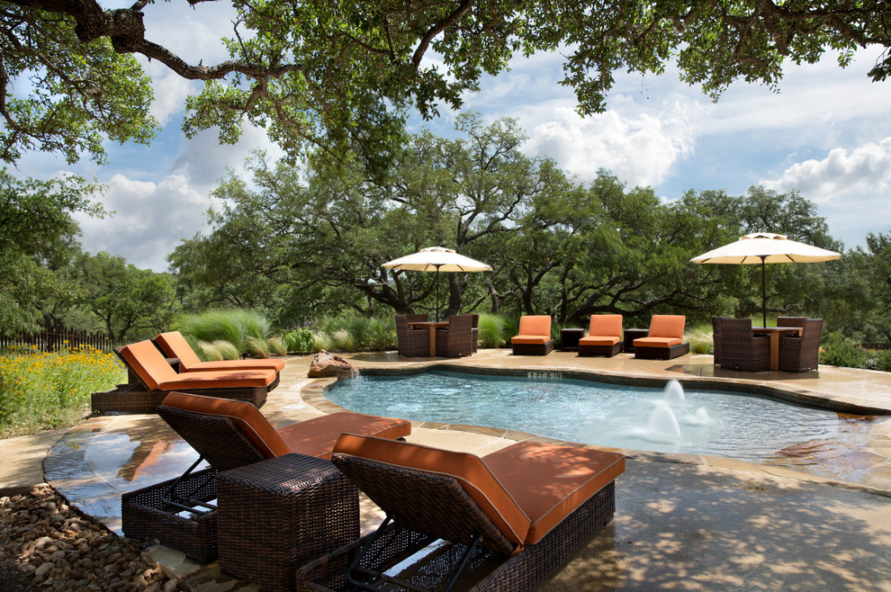 Resort Style Pool in Fredericksburg, TX Rustic Pool Austin by