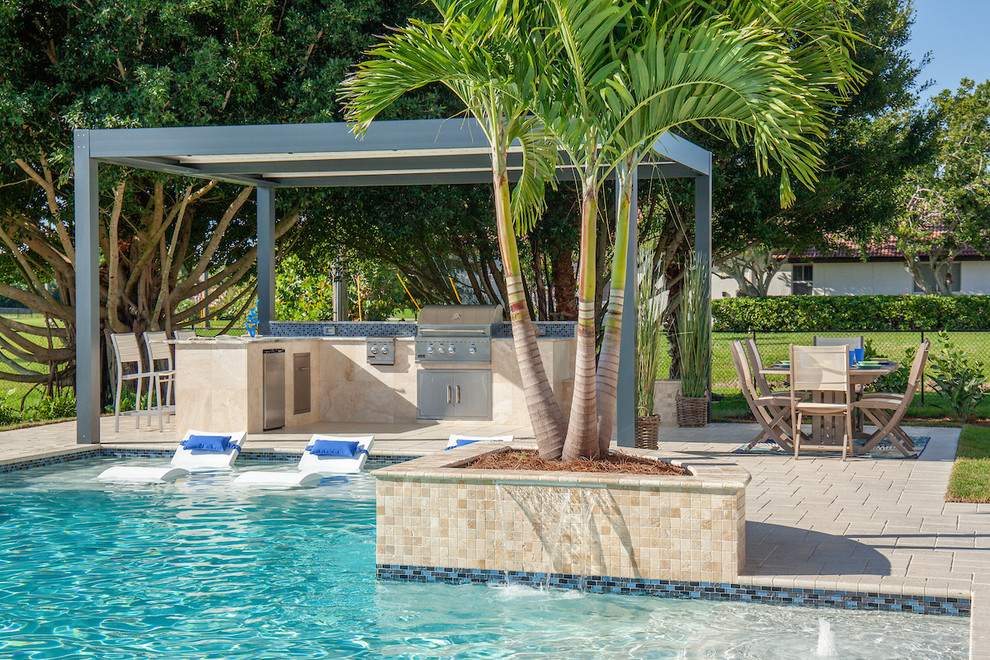 Example of a transitional pool design in Miami