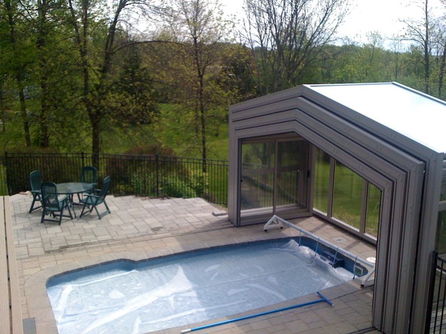 Retractable Pool Enclosure Open Modern Swimming Pool Hot Tub Toronto By Covers In Play Houzz Ie