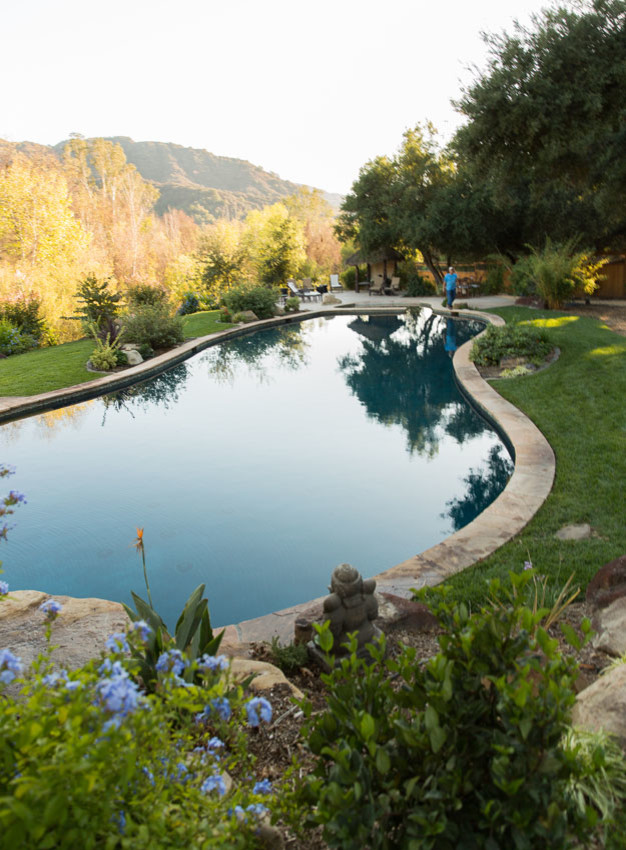 Robswell Family Compound Rustic Pool Los Angeles by Whitman