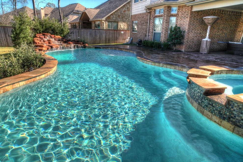 Mountain style pool photo in Houston