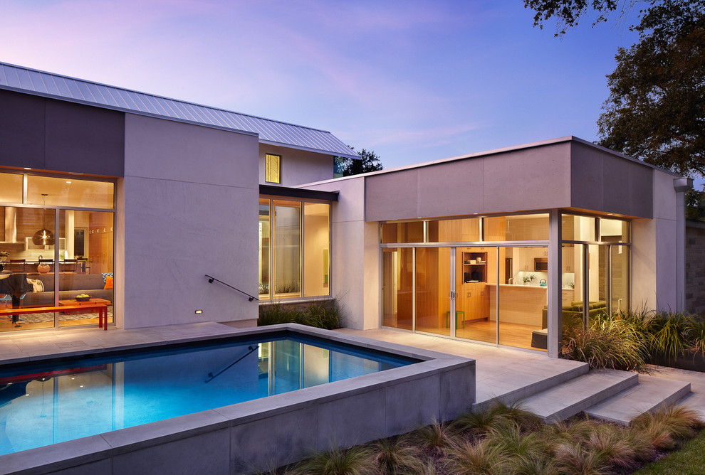 Photo of a medium sized contemporary rectangular swimming pool in Austin.