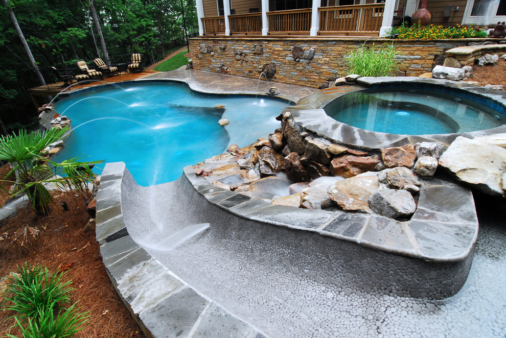 Rustic Free Form Pool - Rustic - Pool - Atlanta - by Catalina Pools and ...