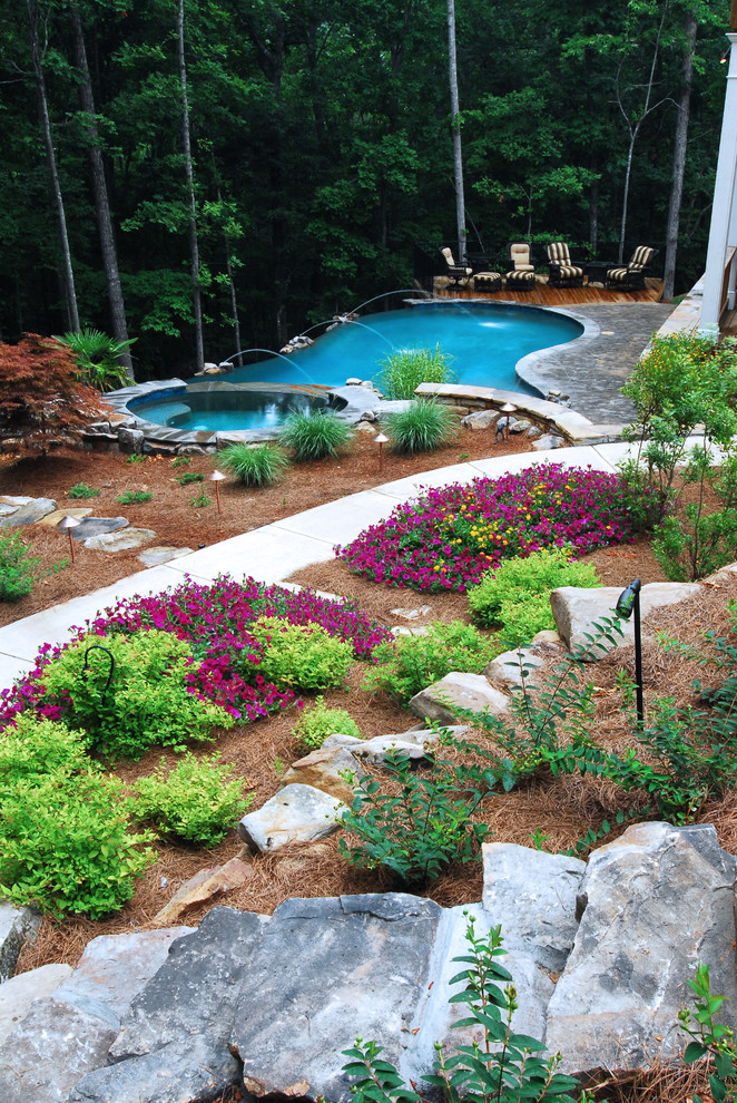 Rustic Free Form Pool - Rustic - Pool - Atlanta - by Catalina Pools and ...
