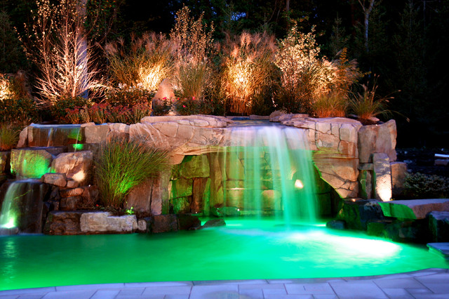 Saddle River NJ - Swimming Pool Lighting - Tropical - Swimming Pool & Hot  Tub - New York - by Cipriano Landscape Design & Custom Swimming Pools |  Houzz UK